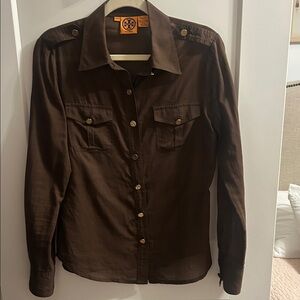 Tory Butch Brown w/Gold Buttons Shirt